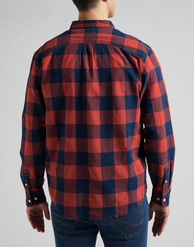 LEE RIVETED SHIRT MĘSKA KOSZULA W KRATĘ REAL RED L66IOVUI 112145370