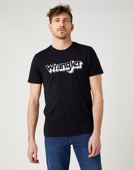 WRANGLER SS LOGO TEE MĘSKI T-SHIRT KOSZULKA NADRUK BLACK W7J4D3100 112141544