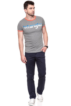 KOSZULKA WRANGLER LOGO RINGER TEE GREY MARL W7B68FQVB 112131531