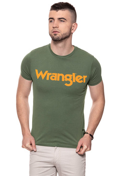 KOSZULKA WRANGLER SS LOGO TEE OLIVINE W7A86D3FR 112131296