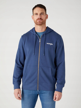 WRANGLER ZIP THRU HOODIE MĘSKA BLUZA ROZPINANA LOGO DARK DENIM W6X3HAXTG 112328995