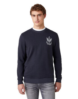 MĘSKA BLUZA WRANGLER GRAPHIC CREW DARK NAVY W6E2HAXAE 112130727
