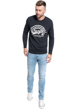 MĘSKA BLUZA WRANGLER LOGO CREW BLUE GRAPHITE W6C0HAX15 112130701