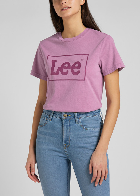LEE REGULAR GRAPHIC TEE DAMSKI T-SHIRT KOSZULKA NADRUK PLUM L44PUZUJ 112145173