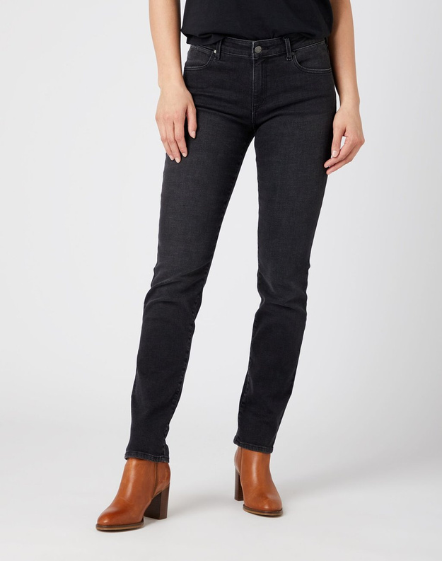 DAMSKIE SPODNIE JEANSOWE WRANGLER SLIM BLACK FLOWER W28LLBXTX 112141292