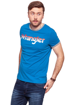 KOSZULKA WRANGLER LOGO RINGER TEE DEEP WATER W7B68FQDF 112131528