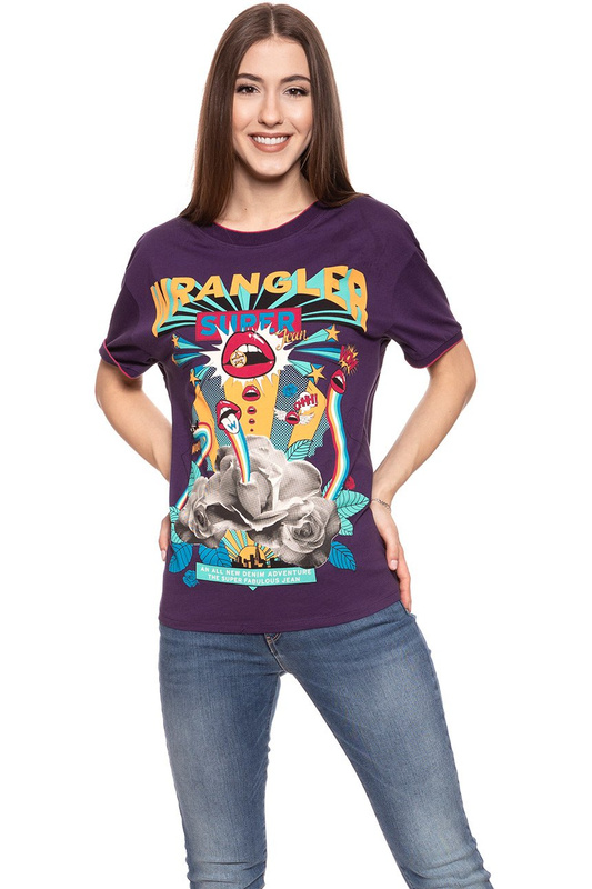 WRANGLER BOYFRIEND TEE PURPLE PENNANT W7395GHWT 112131073