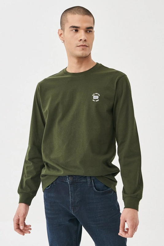 LEE LS PATCH LOGO TEE MĘSKI LONGSLEEVE WASHED BLACK L60RFQON 112140342