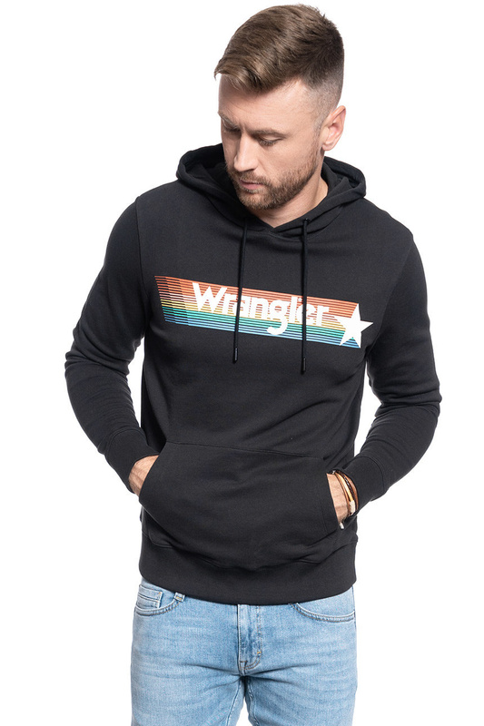 MĘSKA BLUZA WRANGLER WRANGLER HOODIE FADED BLACK W6C6HAXV6 112130709