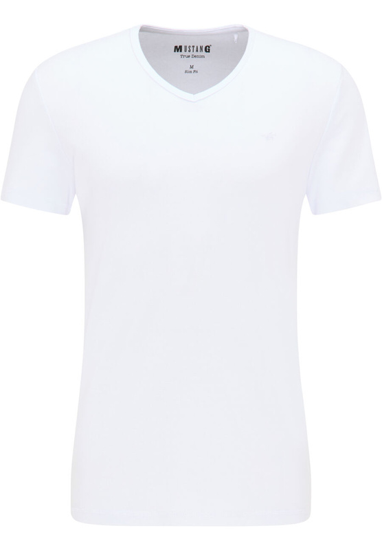 MUSTANG Aaron V Basic MĘSKI T-SHIRT KOSZULKA LOGO general White 1008814 2045