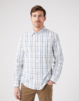 WRANGLER 1 POCKET SHIRT MĘSKA KOSZULA W KRATĘ WORN WHITE W5A2MZW02 112320839