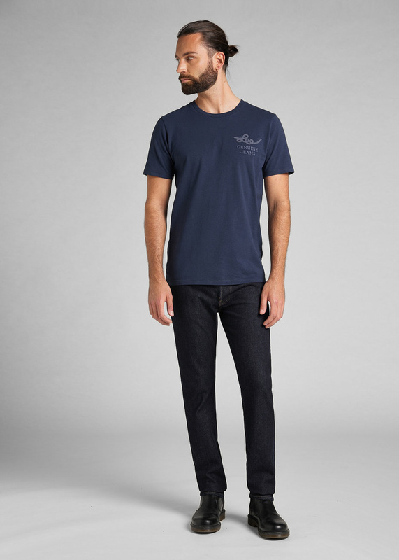 LEE SS ROPE TEE MĘSKI T-SHIRT KOSZULKA NADRUK NAVY L60SFE35 112140345