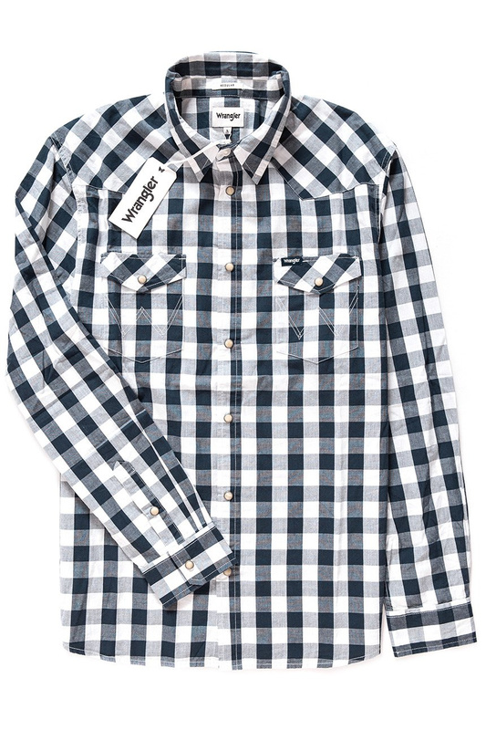 WRANGLER WESTERN SHIRT NAVY W59734M35 112129830