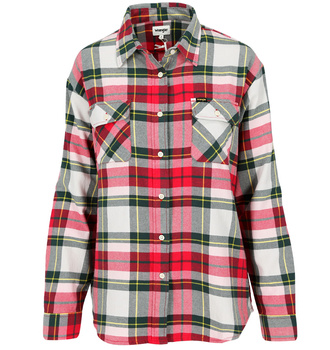 WRANGLER NEW BOYFRIEND DAMSKA KOSZULA W KRATĘ MAGENTA RED W5Q0SIR01 112130283