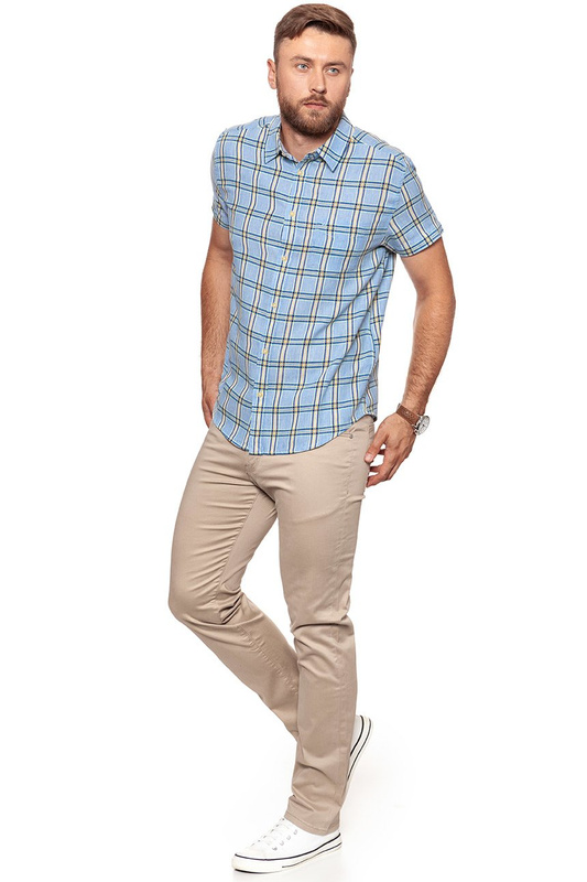 KOSZULA MĘSKA KRÓTKI RĘKAW WRANGLER SS 1PKT SHIRT CERUL W58606EVT 112129493