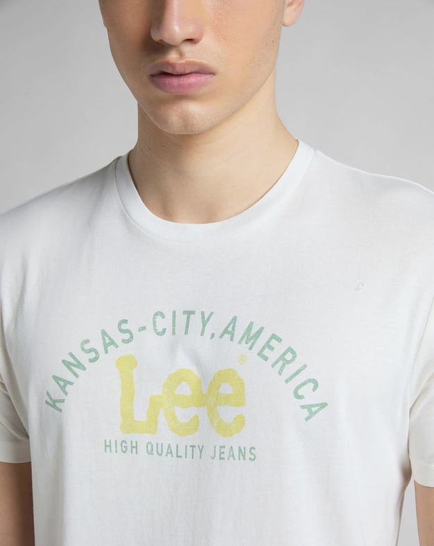 LEE KANSAS CITY TEE MĘSKI T-SHIRT OFF WHITE L61CFQMK 112145286