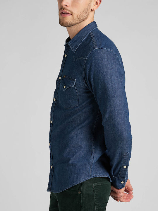 LEE REGULAR WESTERN MĘSKA KOSZULA JEANSOWA JEANS MID STONE L66WCUVK 112321897