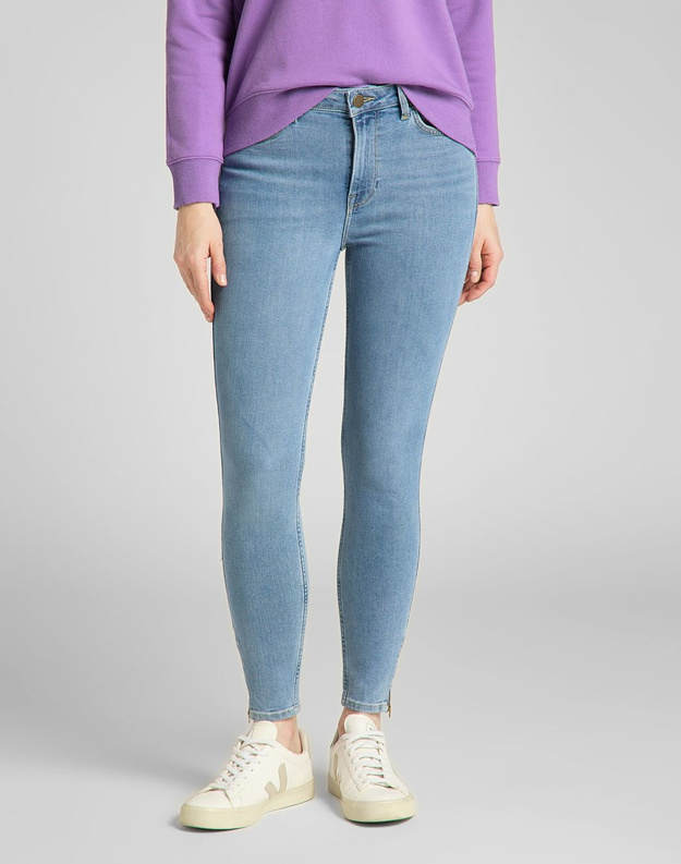 LEE SCARLETT HIGH DAMSKIE SPODNIE JEANSOWE ZIP GREY LIV L31BQDBR 112139833