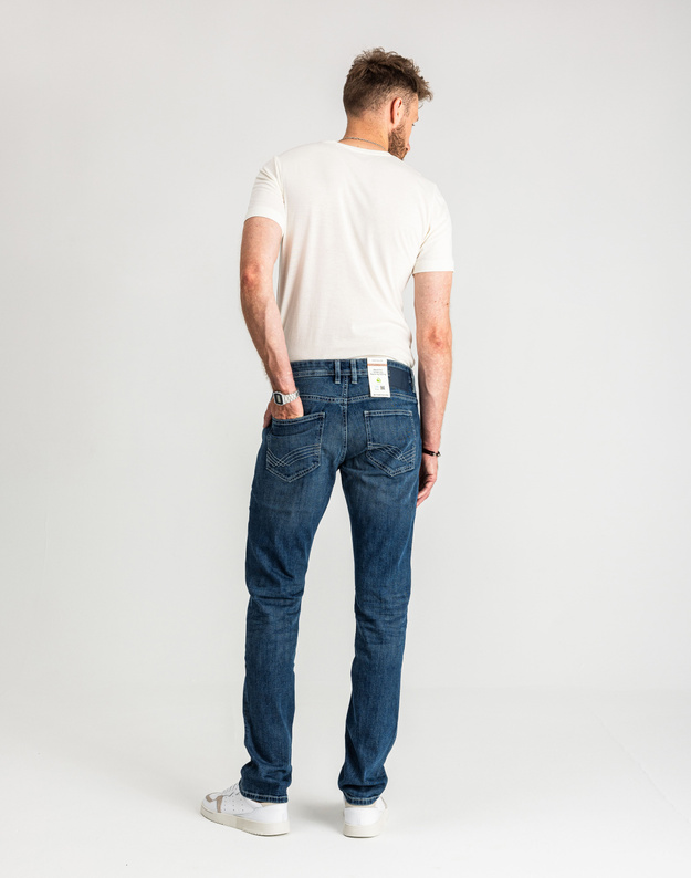 Męskie Spodnie Jeansowe Marvin Straigh Used Mid Stone Blue Denim Proste 1047981 10119
