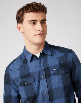 WRANGLER LS WESTERN SHIRT MĘSKA KOSZULA DARK DENIM W5A03OXTG 112141396