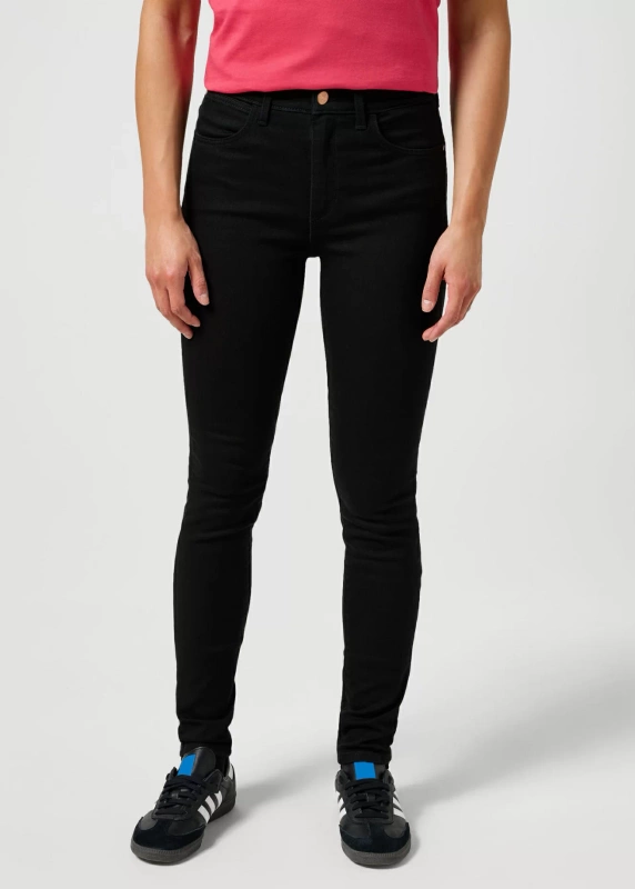DAMSKIE SPODNIE WRANGLER HIGH SKINNY NOIR 112355388