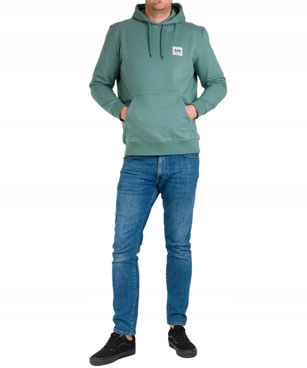 LEE BRANDED HOODIE MĘSKA BLUZA LOGO STEEL GREEN L85DJCTY 112144600