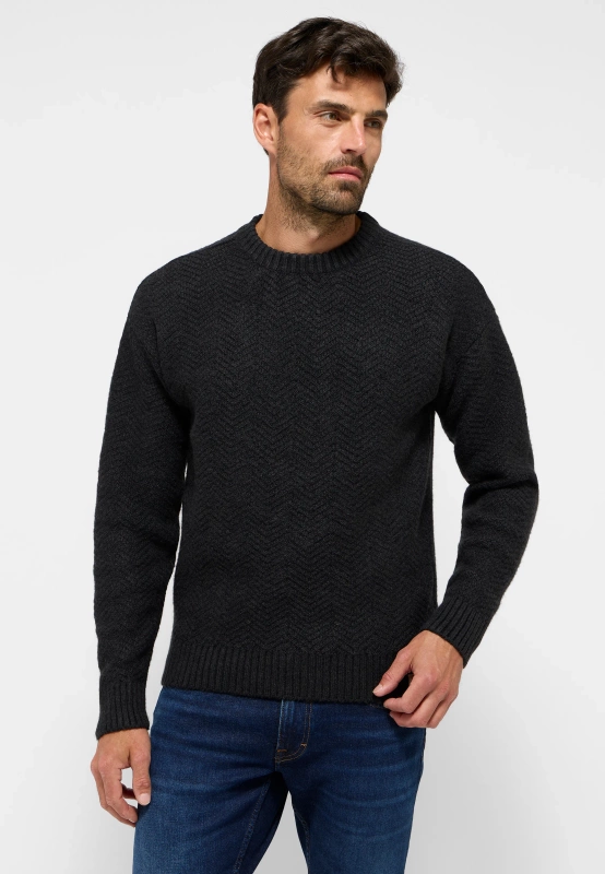 Męski Sweter Mustang Style Elwood Anthra Melange 1015822 4151 