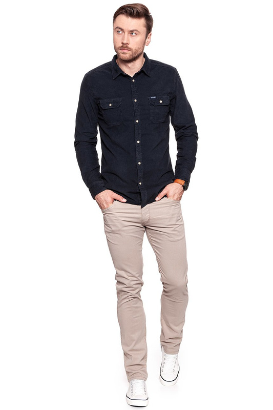 KOSZULA WRANGLER LS 2PKT FLAP SHIRT DARK NAVY W5996TCAE 112129912