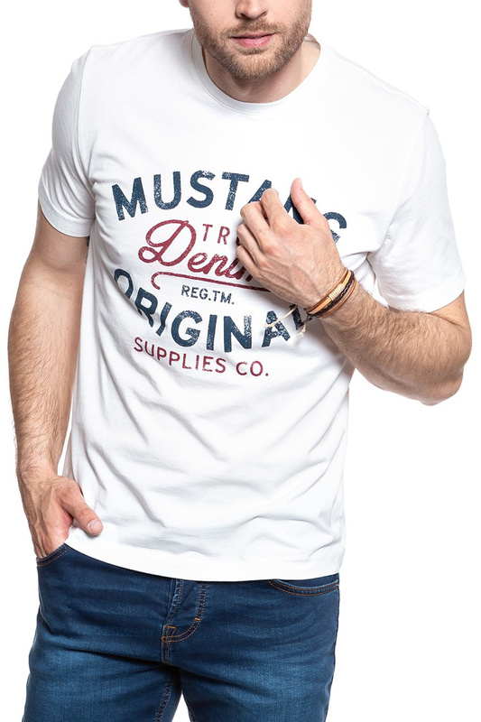 MUSTANG T SHIRT LOGO TEE CLOUD DANCER 1007249 2020