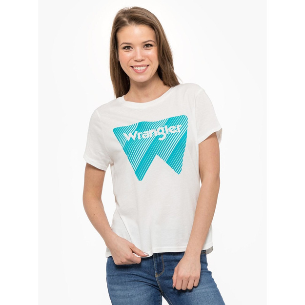 WRANGLER SS GRAPHIC TEE DAMSKI T-SHIRT KOSZULKA LOGO OFF WHITE W7Z4EV737 112132169