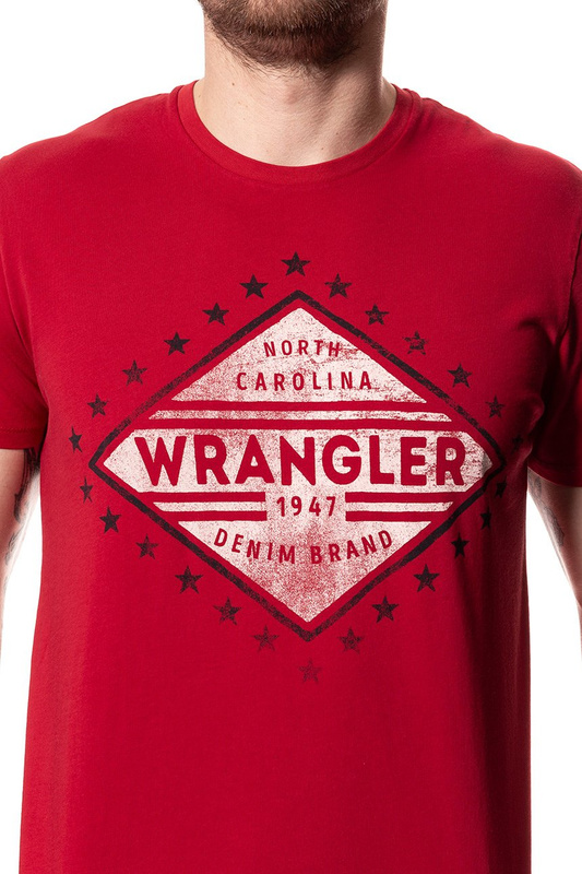 KOSZULKA WRANGLER S/S AMERICANA TEE RED W7A52FK47 112131206