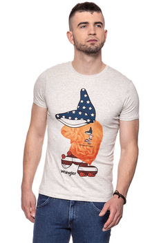 KOSZULKA WRANGLER MASCOTTE TEE LIGHT GREY MEL W7B35FK03 112131455