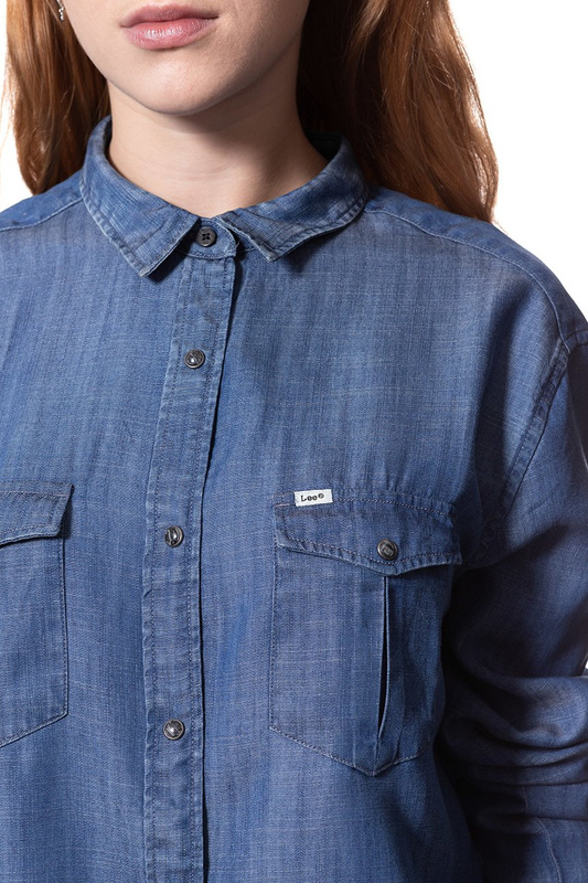 KOSZULA JEANSOWA DAMSKA LEE WESTERN SHIRT BLEACHED DENIM L46CKRES 112110851