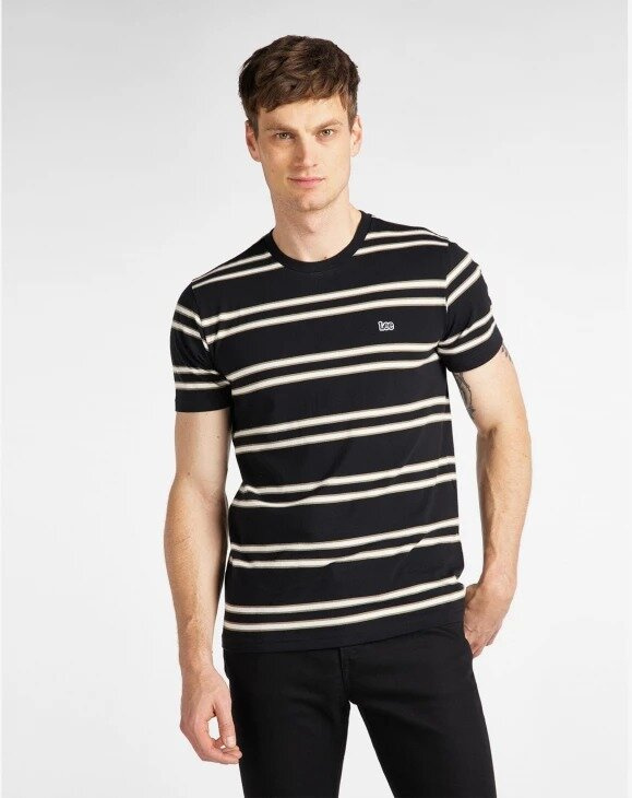 LEE BASIC STRIPE TEE MĘSKI T-SHIRT KOSZULKA W PASKI BLACK L61LEE01 112113931