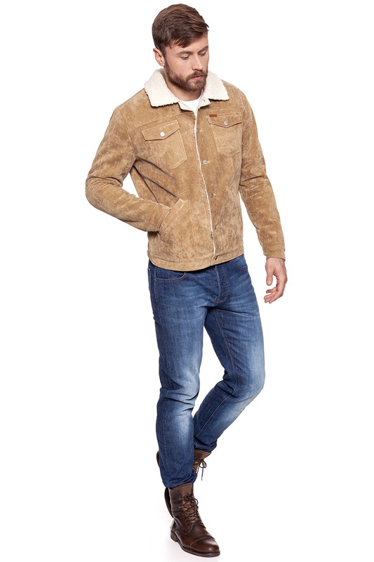 KURTKA ZIMOWA WRANGLER CORD TRUCKER CLAY BEIGE W4735VNWM 112129032