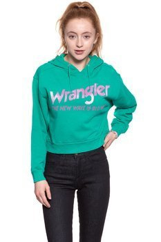 BLUZA WRANGLER DAMSKA CROP HOODIE SPECTRA GREEN W6068IGWB 112130417