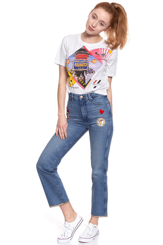 WRANGLER T SHIRT DAMSKI CROP TEE WHITE W7382EV12 112131028