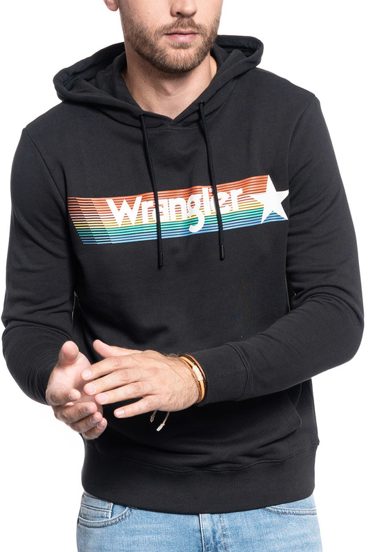 MĘSKA BLUZA WRANGLER WRANGLER HOODIE FADED BLACK W6C6HAXV6 112130709