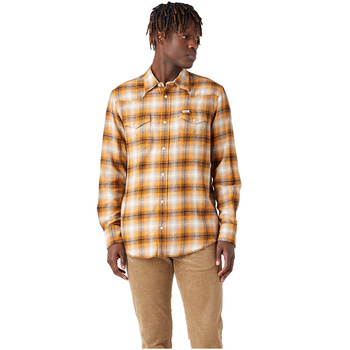 WRANGELR LS WESTERN SHIRT MĘSKA KOSZULA W KRATĘ GOLDEN OAK 112341159 W556016297