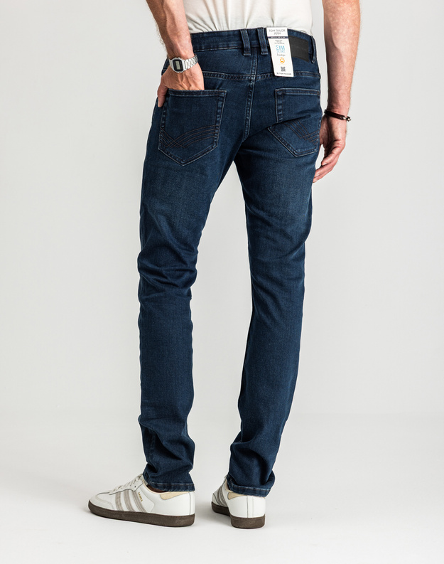 Męskie Spodnie Jeansowe Tom Tailor Josh Dark Stone Blue Black Denim 1021434 10173