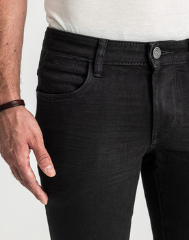 Męskie Spodnie Jeansowe Tom Tailor Troy Czarne Slim Fit 1021160 10270
