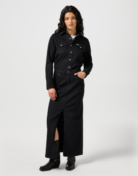 WRANGLER DAMSKA SUKIENKA JEANSOWA WRANGLER DENIM MATCH UP DRESS BLACK 112356782