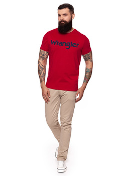 KOSZULKA WRANGLER SS LOGO TEE RED W7B13D347 112131400