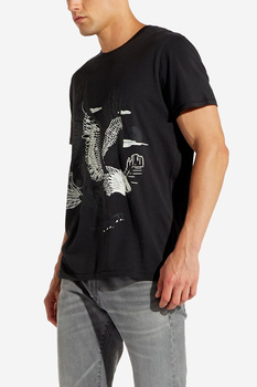 WRANGLER EAGLE TEE MĘSKI T-SHIRT NADRUK FADED BLACK W7C13FKV6 112131634