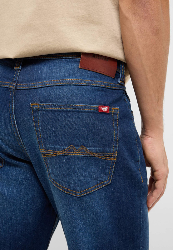 Męskie Spodnie jeansowe Mustang Style Washington Straight Denim Blue 1017439 5000 802