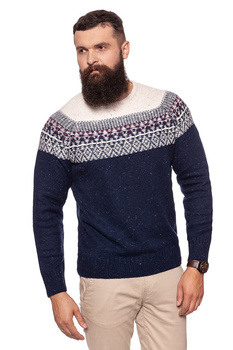 LEE FAIRISLE CREW KNIT MIDNIGHT BLUE L84TALDB