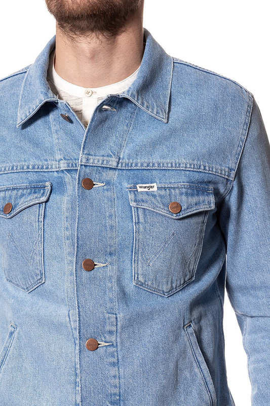 KURTKA JEANSOWA WRANGLER REGULAR JACKET BLEACHED OUT W443BG12D 112128857