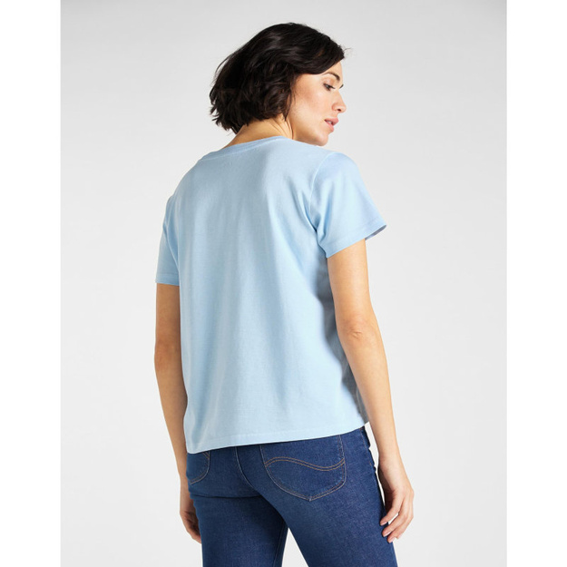 DAMSKI T-SHIRT LEE GARMENT DYED TEE RELAXED FIT SKY BLUE L40RETNR 112108708