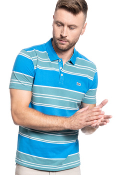 KOSZULKA POLO LEE STRIPED POLO REGULAR FIT DIPPED BLUE L60ZWXLA 112113667