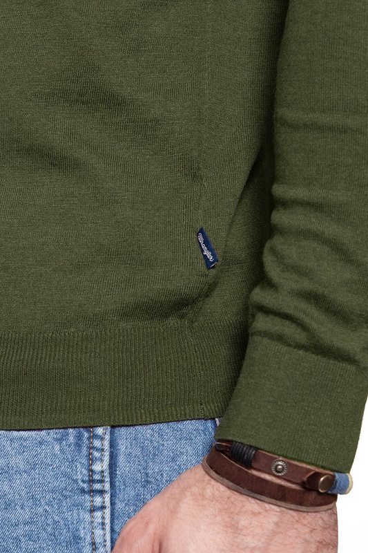 MĘSKI SWETER WRANGLER CREW NECK KNIT IVY GREEN W8538Q8IX 112132237
